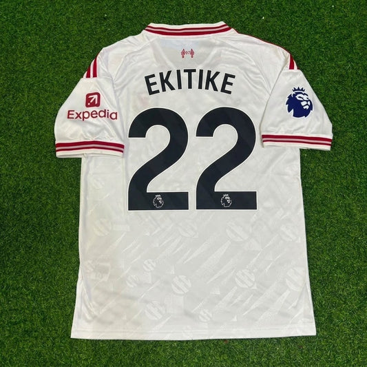 Maillot de football extérieur blanc Hugo Ekitike #22 Liverpool Nouvelle saison 2027