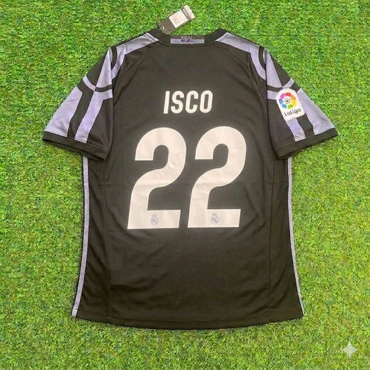 Isco 22- Real Madrid 2016 Schwarzes Retro Fußballtrikot