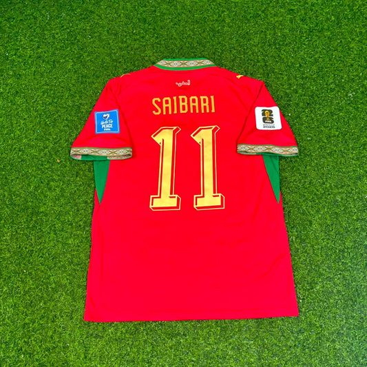 Maillot de football rouge domicile Ismael Saibari Maroc Coupe du Monde 2026