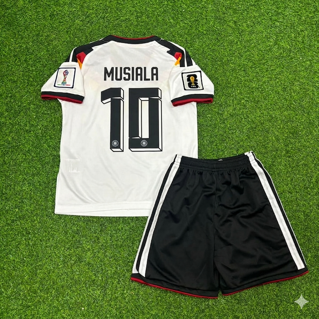 Maillot de football domicile enfant Coupe du Monde 2026 Jamal Musiala 10# Allemagne