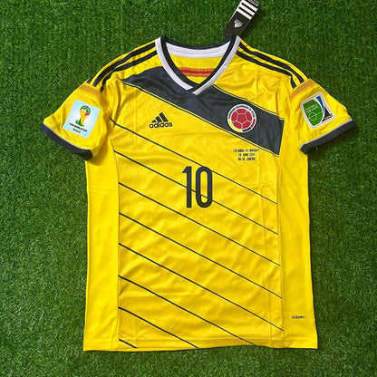 James Rodriguez Colombia 2014 Brazil World Cup Blue Retro Jersey Trikot Maillot