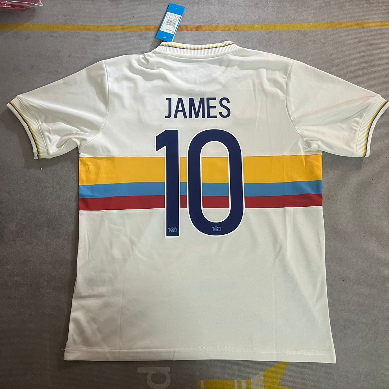 James Rodriguez Colombia White Jersey Camiseta Trikot Maglia Soccer Shirt