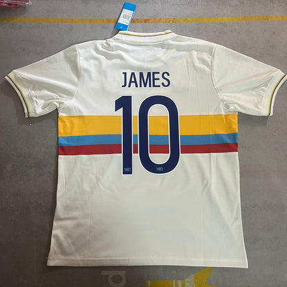 James Rodriguez Colombia White Jersey Camiseta Trikot Maglia Soccer Shirt