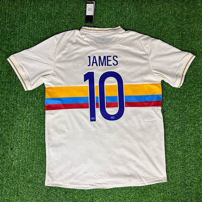 James Rodriguez Colombia White Jersey Camiseta Trikot Maglia Soccer Shirt