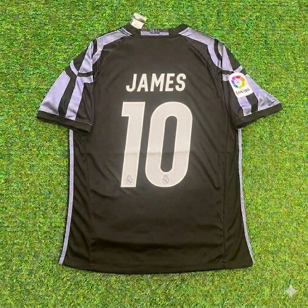 James Rodríguez 10- Real Madrid 2016 Black Retro Football Jersey