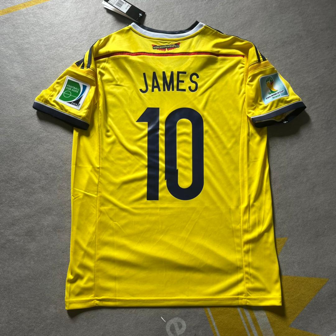 James Rodriguez Colombia 2014 Brazil World Cup Blue Retro Jersey Trikot Maillot