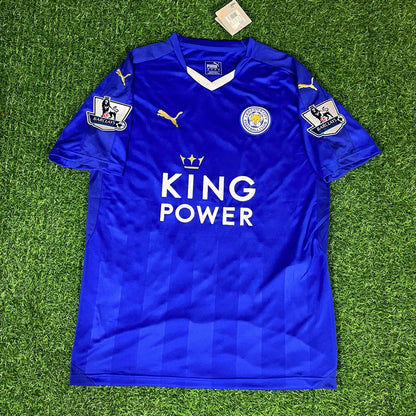 Jamie Vardy 9 - Leicester City 2015/16 Premier League Retro Kit Jersey Maillot Trikot Soccer Shirt