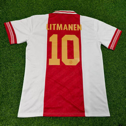 Maillot de football rétro Ajax de Jari Litmanen à imprimé doré
