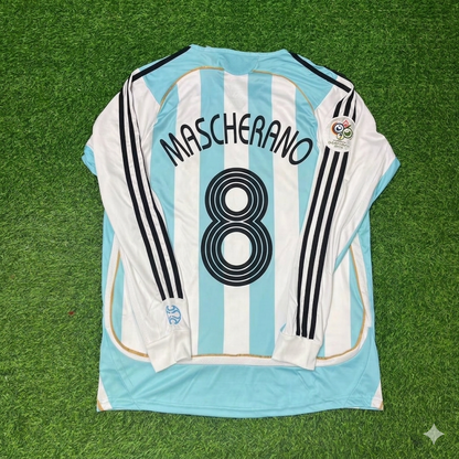Argentina 2006 World Cup Long Sleeve Retro Football Jersey – Javier Mascherano 8