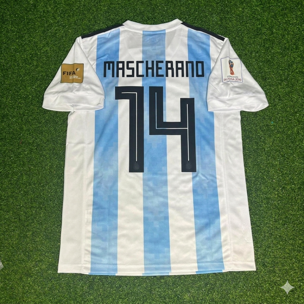Javier Mascherano #14 Argentinien WM 2018 Heim Retro-Trikot