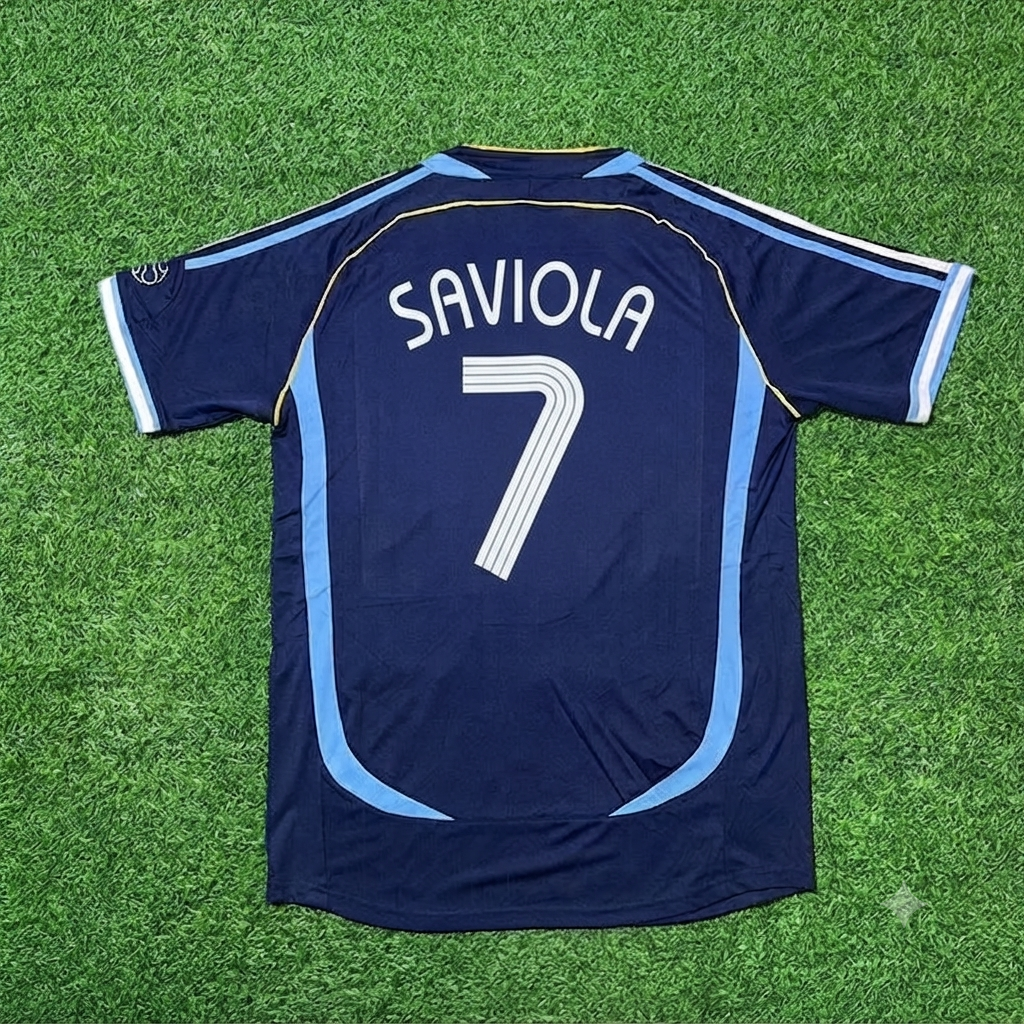 Argentina 2006 World Cup Dark Blue Home Retro Football Jersey – Javier Saviola 7