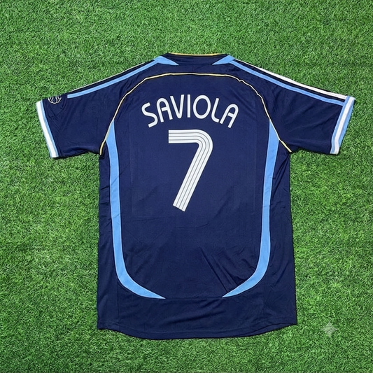 Argentina 2006 World Cup Dark Blue Home Retro Football Jersey – Javier Saviola 7