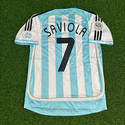 Javier Saviola Argentina 2006 World Cup Retro Football Jersey