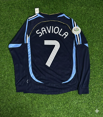 Camiseta de fútbol retro de manga larga de Argentina para el Mundial 2006 – Javier Saviola