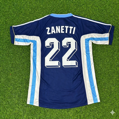 Javier Zanetti #22 Argentina 1998 World Cup Blue Retro Football Jersey
