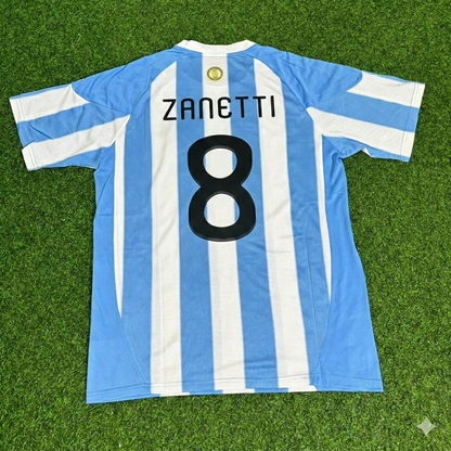 Javier Zanetti 8- 2010 World Cup Argentina Retro Jersey