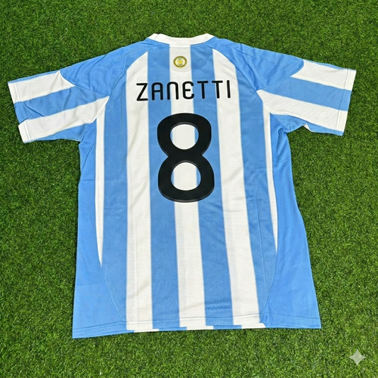 Javier Zanetti 8- 2010 World Cup Argentina Retro Jersey