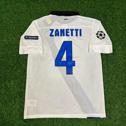 Javier Zanetti #4 Inter 2011/2012 Weißes Auswärtstrikot Maillot Maglia Soccer Shirt