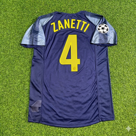 Javier Zanetti #4 Inter Mailand 2004-05 Retro-Fußballtrikot-Set