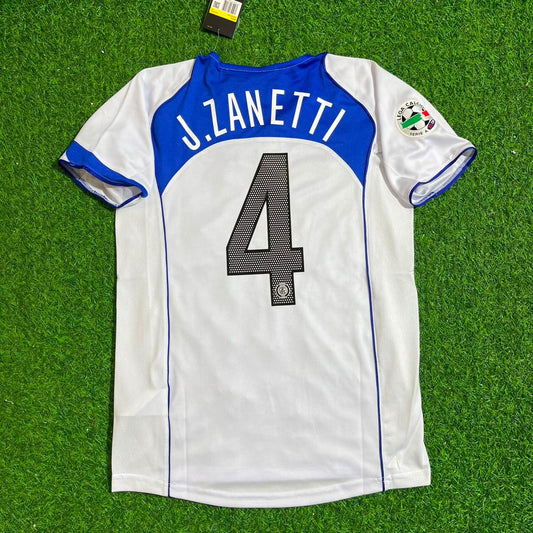 Maillot de Football Rétro Blanc Javier Zanetti Inter Milan 2004-2005