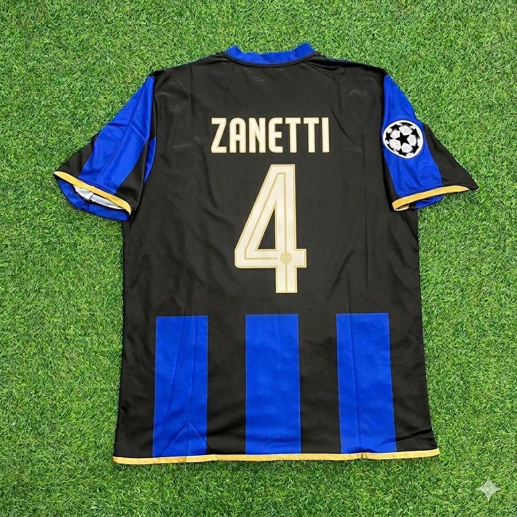 Camiseta de fútbol retro del Inter de Milán 2008-09 de Javier Zanetti #4