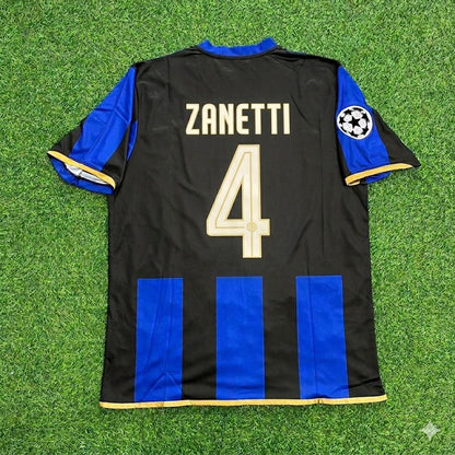Camiseta de fútbol retro del Inter de Milán 2008-09 de Javier Zanetti #4