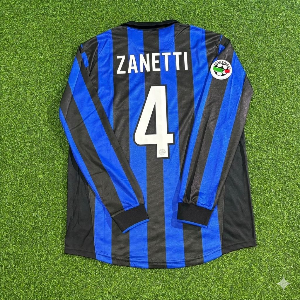 Javier Zanetti - Inter 1998 1999 Retro Jersey Trikot Maillot Maglia Soccer Shirt