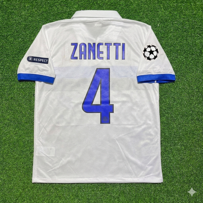 Maillot de football rétro blanc Inter 2009/2010 Javier Zanetti