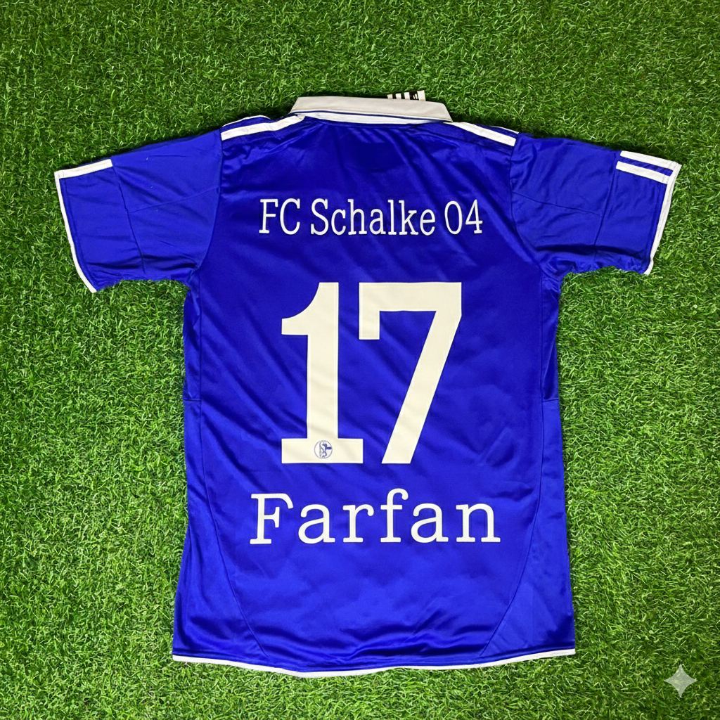 Schalke 04 Jefferson Farfan Retro  Football Jersey Trikot Soccer Shirt