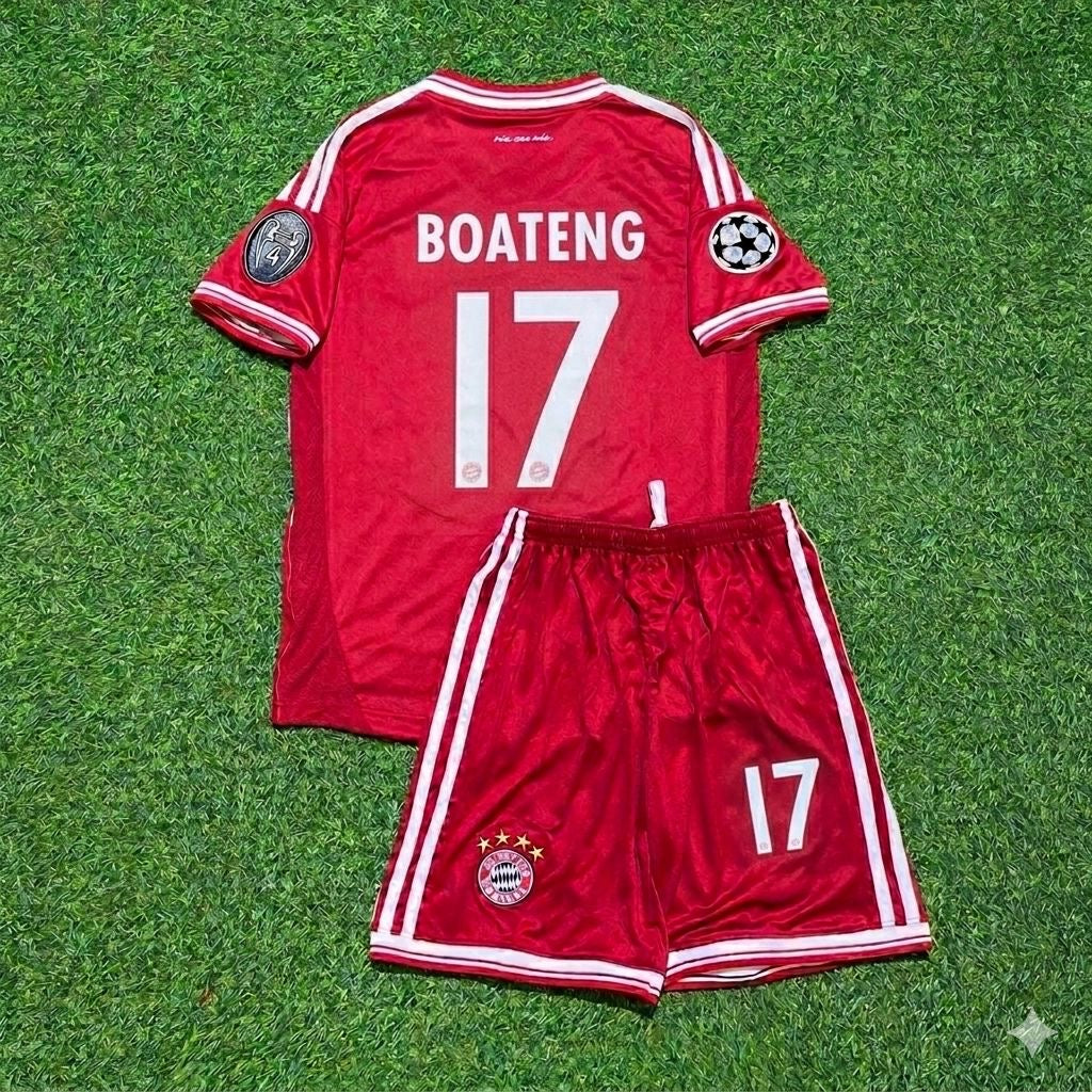 Bayern Munich 2013 Champions League Final Kids Retro Jersey – Jerome Boateng 17
