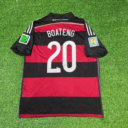 Jerome Boateng Alemania Deutschland Copa Mundial 2014 Brasil Camiseta Retro Negra y Roja Trikot de Fútbol
