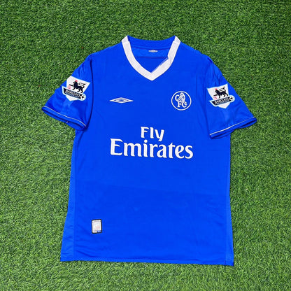 Jimmy Floyd Hasselbaink Chelsea 2003-2005 Heim Marineblau Retro Fußballtrikot