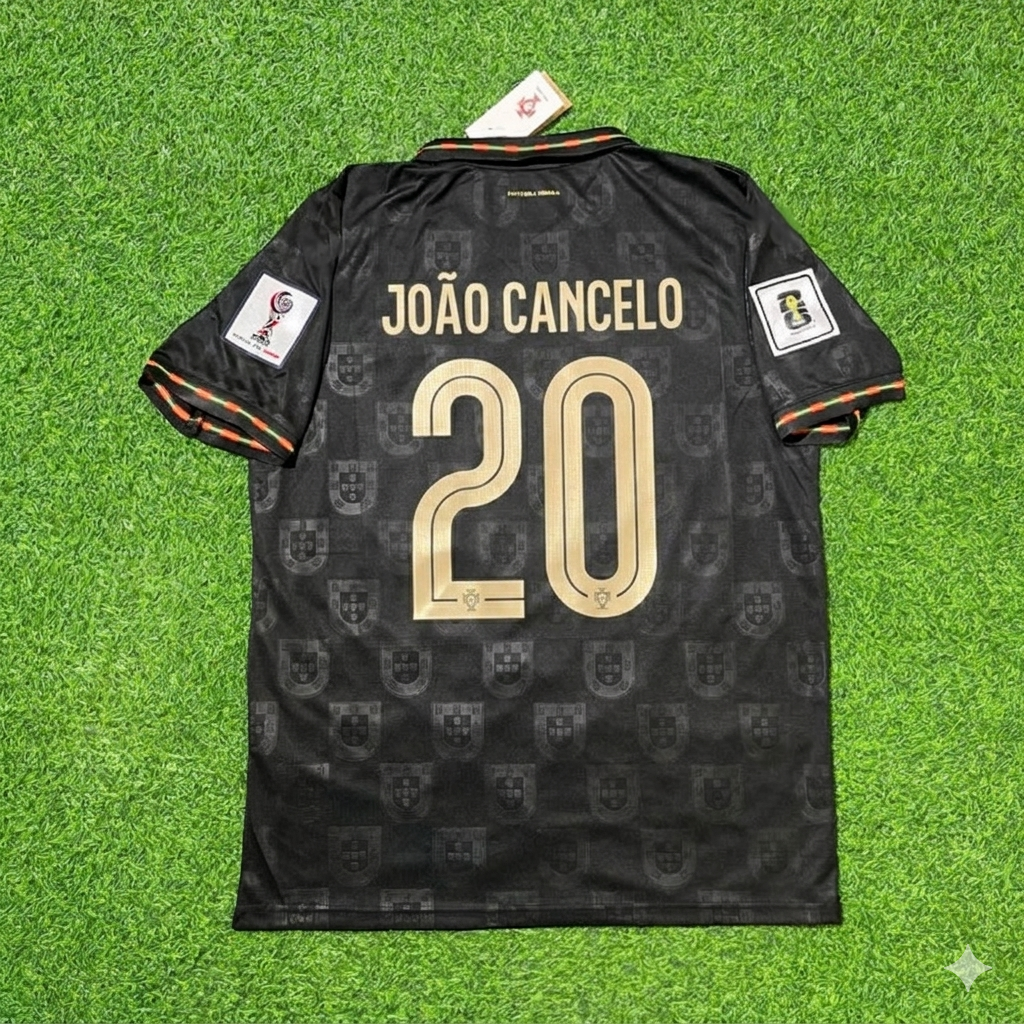 João Cancelo #20 Portugal 2026 World Cup Black Football Jersey