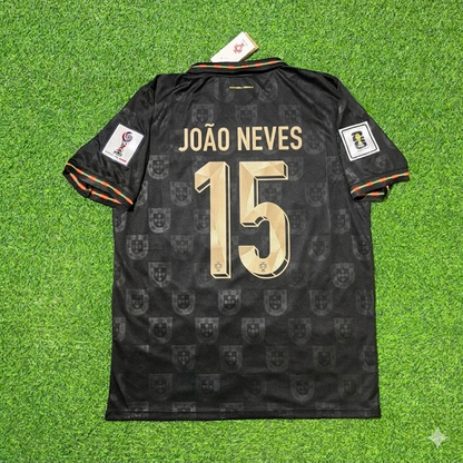 João Neves #15 Portugal 2026 World Cup Black Football Jersey