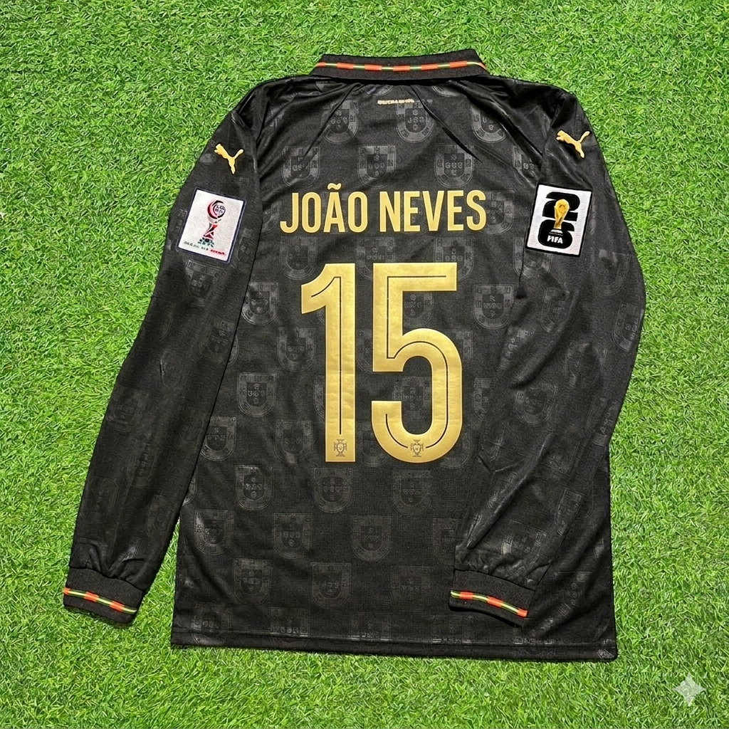 Joao Neves Portugal 2026 World Cup Home Long Sleeve Jersey Trikot Maillot