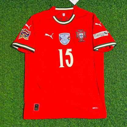 João Neves Portugal UEFA Nations League Winner Red Jersey Trikot Maillot Soccer Shirt
