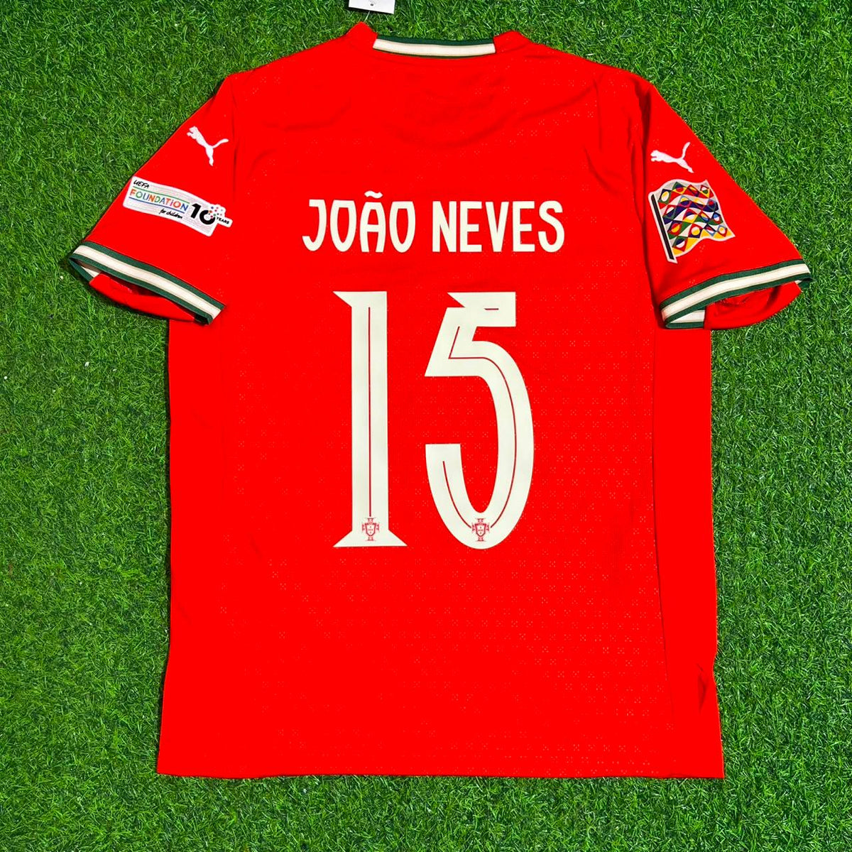 João Neves Portugal UEFA Nations League Winner Red Jersey Trikot Maillot Soccer Shirt