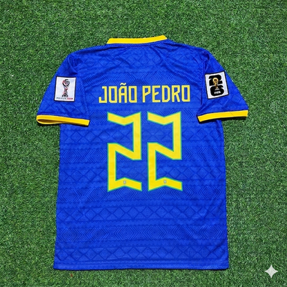 João Pedro 22 - Brasilien WM 2026 Blaues Trikot Neue Saison