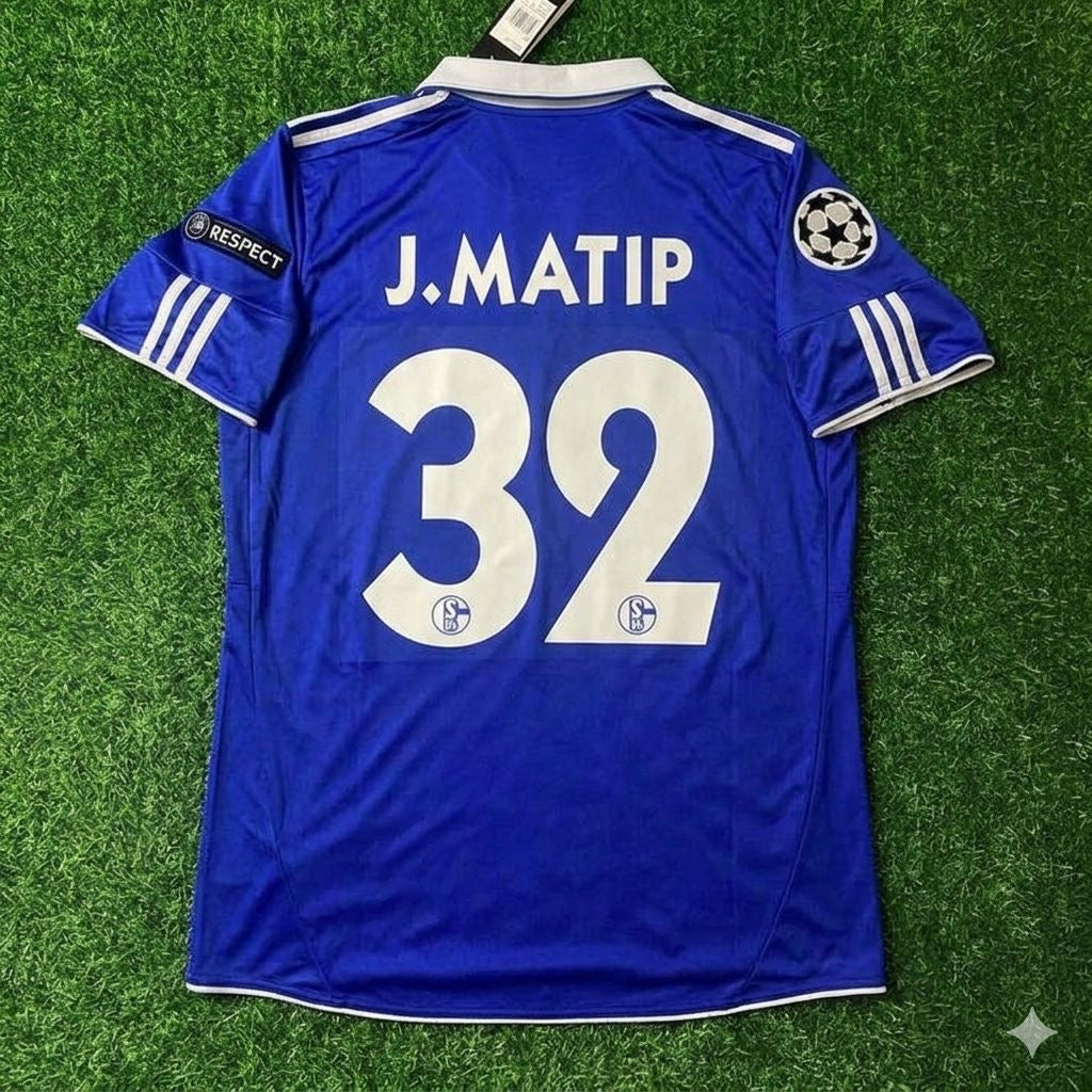 Joël Matip 32- Schalke 04 Season 2010- 11 Retro Champions League Football Jersey Trikot Soccer Shirt