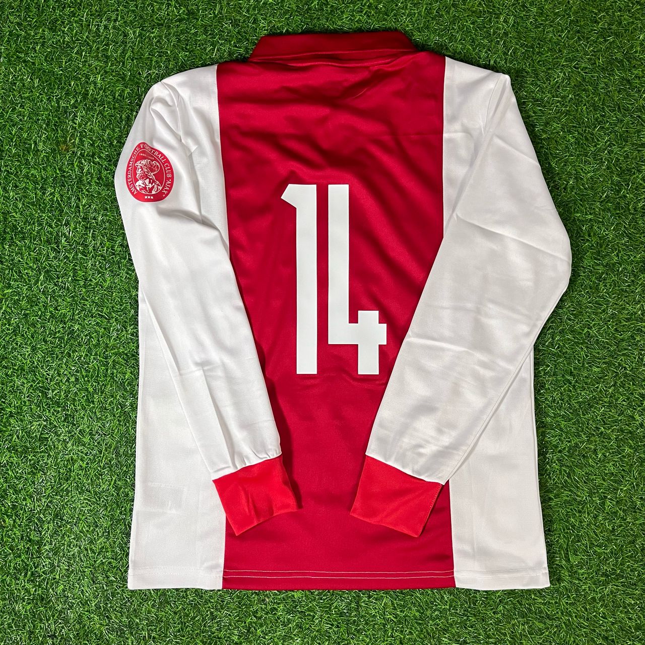 Johan Cruyff 14 – Ajax Commemorative Long Sleeve Retro Shirt Kit Jersey – | Trikot | Maillot Soccer Shirt