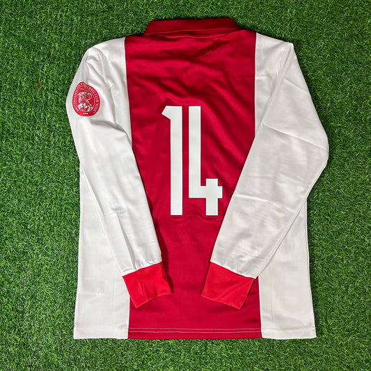 Johan Cruyff 14 – Ajax Gedenk Langarm Retro Trikot – | Trikot | Maillot Fußballtrikot