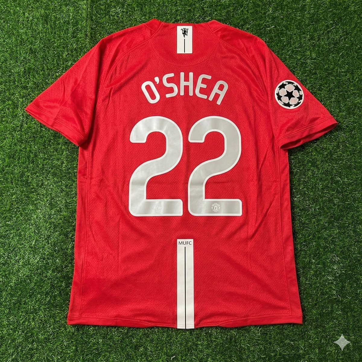 John O'Shea Manchester United Champions League Finale Moskau 2008 Retro Rotes Fußballtrikot