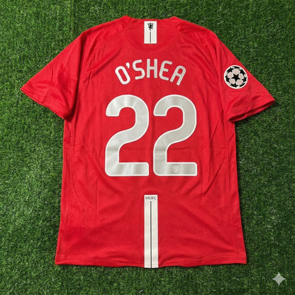John O'Shea Manchester United Champions League Finale Moskau 2008 Retro Rotes Fußballtrikot