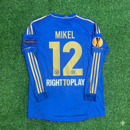 Chelsea 2013 Europa League Final Amsterdam Blue Retro Football Jersey – John Obi Mikel 12
