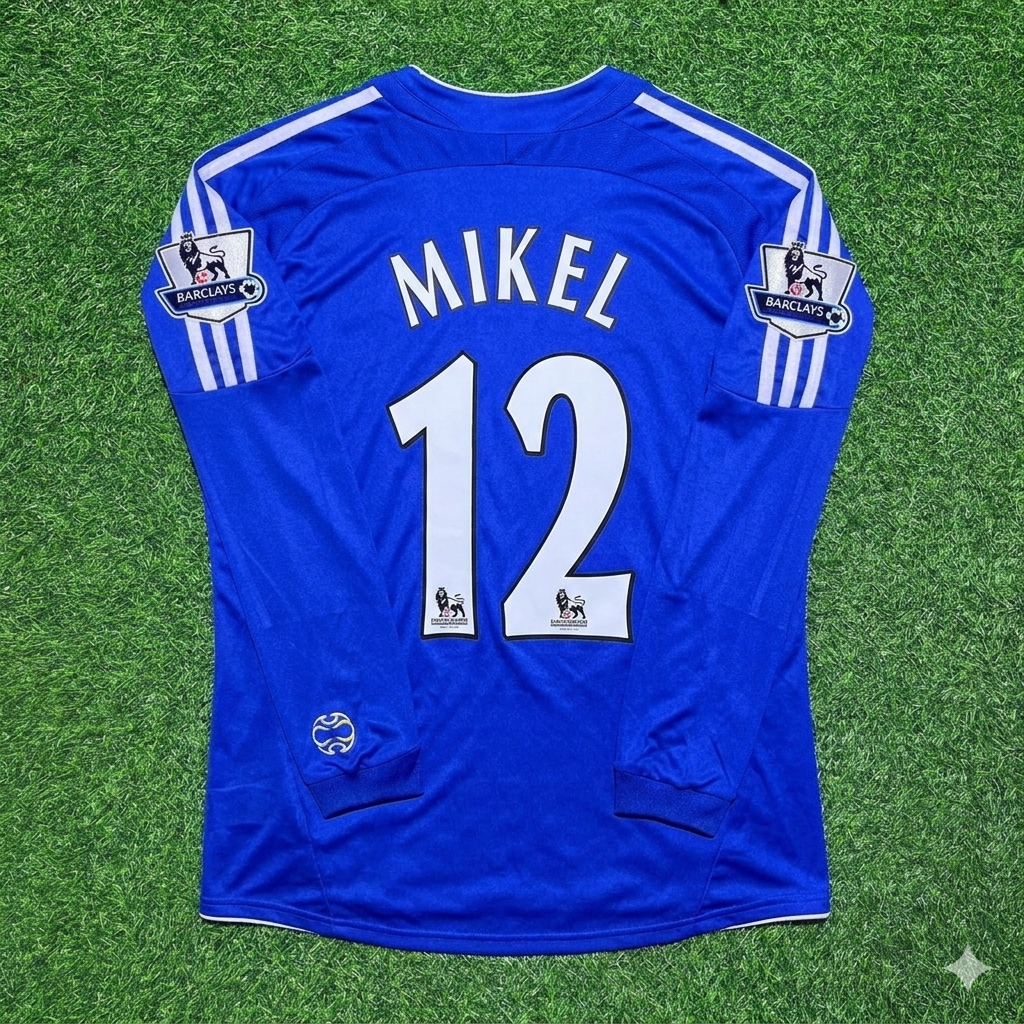 Chelsea 2006/08 Long Sleeve EPL Patch Football Jersey – John Obi Mikel 12
