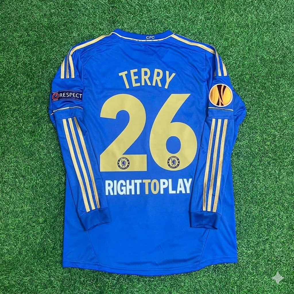 Maillot de football rétro bleu Chelsea 2013 – Finale de l’Europa League à Amsterdam – John Terry 26