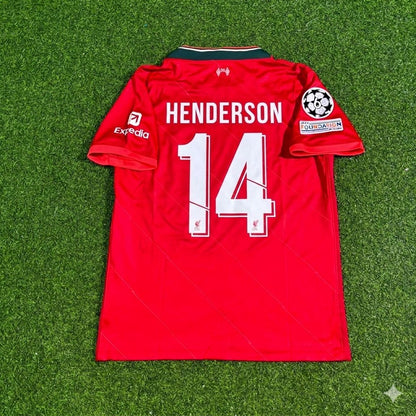 Jordan Henderson #14 Liverpool 2022 Champions League Final Home Retro Football Jersey