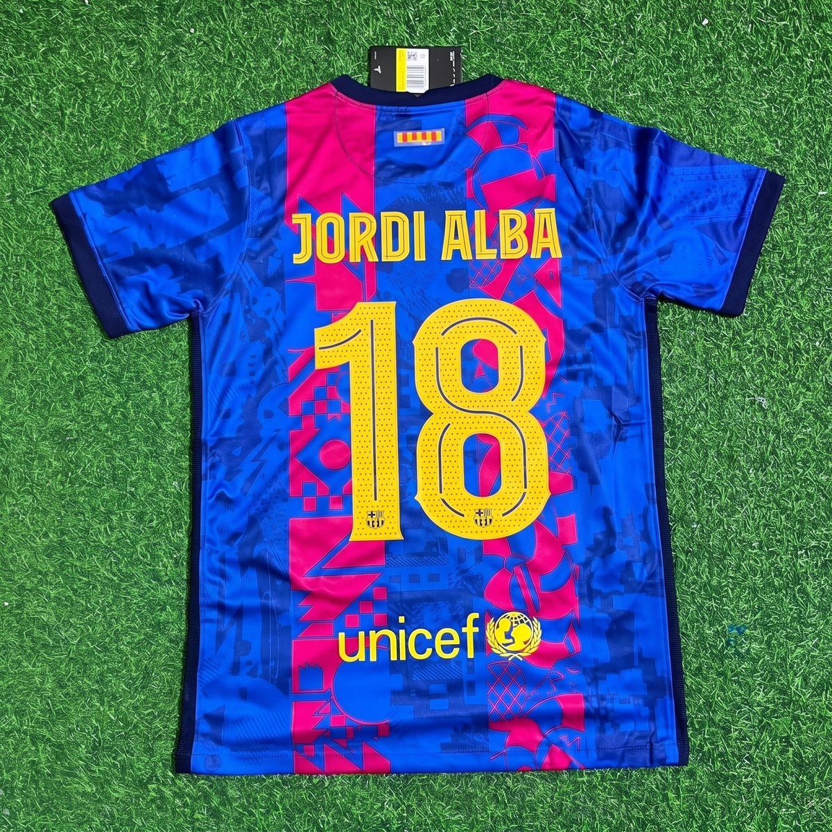 Jordi Alba n° 18 Barcelone Saison 2021-2022 Troisième Maillot Rétro de Football