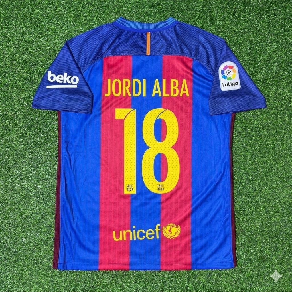 Jordi Alba #18 FC Barcelona 2016-2017 Retro-Heim-Fußballtrikot