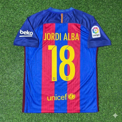 Jordi Alba #18 FC Barcelona 2016-2017 Retro-Heim-Fußballtrikot